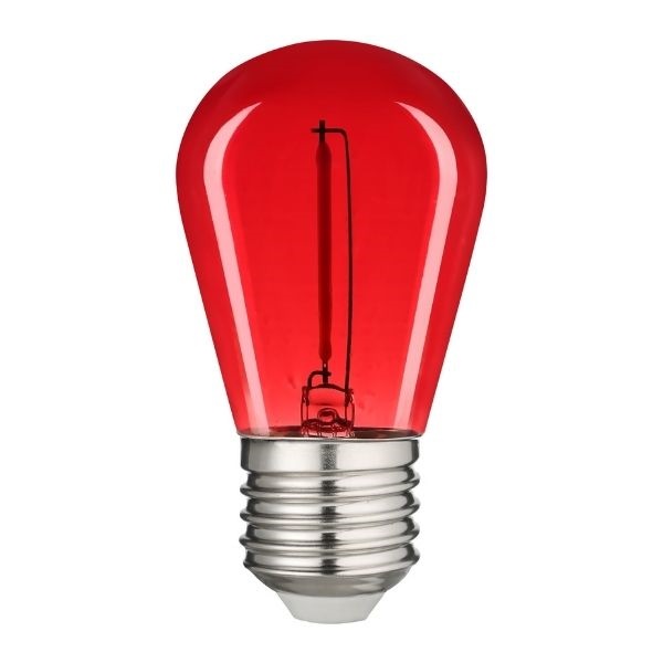 Retro barevná LED žárovka E27 1W 50lm červená, filament