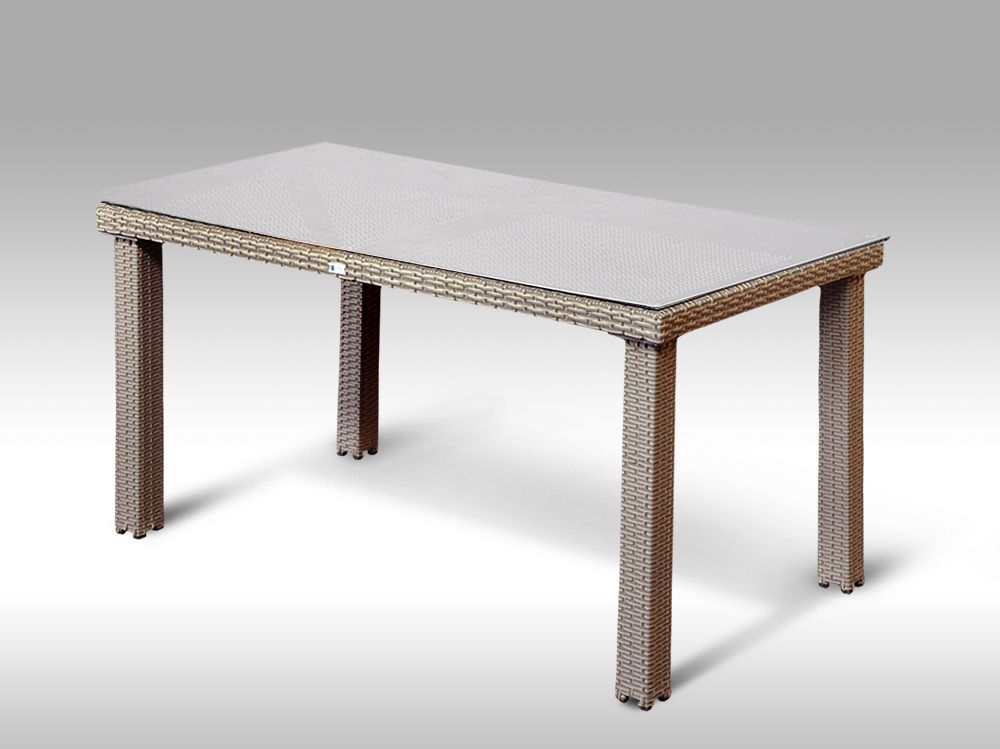 Zahradní stůl Enrico 160x90cm, šedobéžový umělý ratan - POSLEDNÍ 1KS