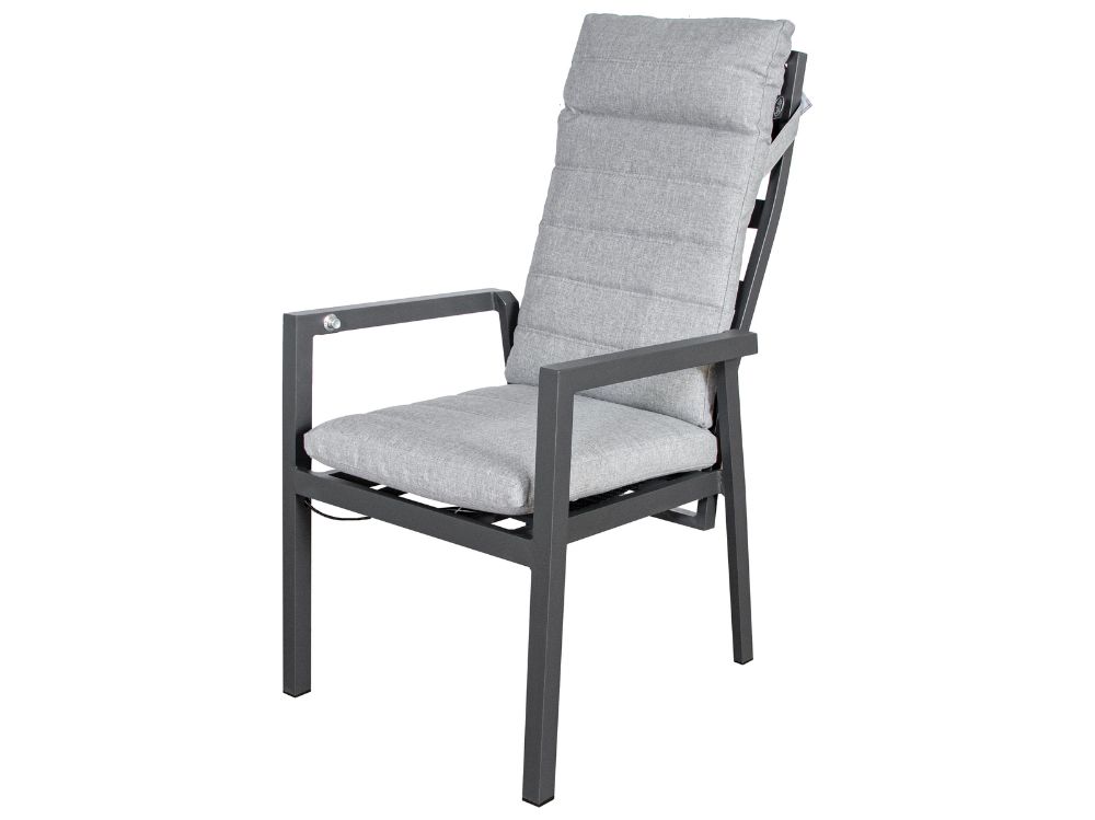 Polohovatelné zahradní křeslo Marvin s vysokou zádovou opěrkou, hliník, stohovatelné